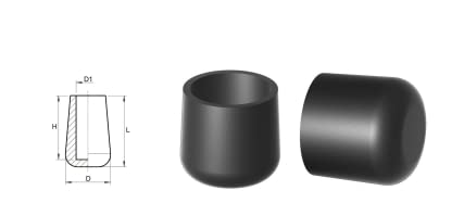 4 Kappen, schwarz, für Rundrohre/Rundstäbe/Pfostenkappen - Klama - Möbelzubehör