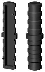 1 Steckverbinder - Rohrverbinder für Rundrohre, Kunststoff/Polyamid, Schwarz