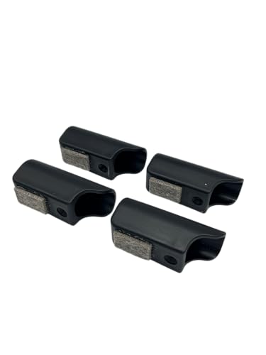 4 Gleiter/Kappen Gleitkappen mit Filz für Stahlrohrtische Rundrohre, Kunststoff, Schwarz - Klama - Möbelzubehör