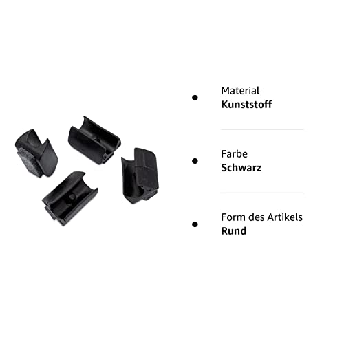 4 Stuhlgleiter Freischwinger mit Zapfen und Filz, Schwarz - Filzgleiter für Freischwinger aus Kunststoff für runde Rohre in verschiedenen Größen - Klama - Möbelzubehör