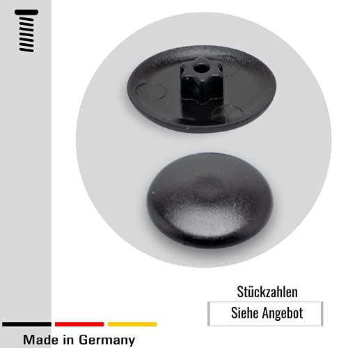 100 Abdeckkappen für Torx-Schrauben - Torx Schraubenabdeckung aus Kunststoff in verschiedenen Größen und Farben - Klama - Möbelzubehör