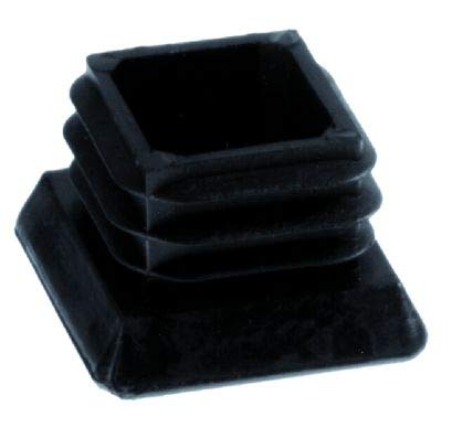 4 Fussstopfen/Gleiter mit vergrößerter Bodenfläche, Kunststoff PE, Schwarz (25 x 25 mm) - Klama - Möbelzubehör