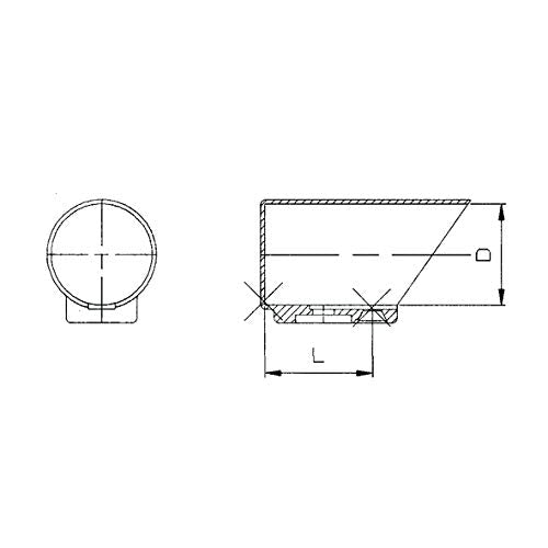 4 Gleiter/Kappen für Stahlrohrtische, Gleitkappen für Rundrohre, Kunststoff, Schwarz - Klama - Möbelzubehör