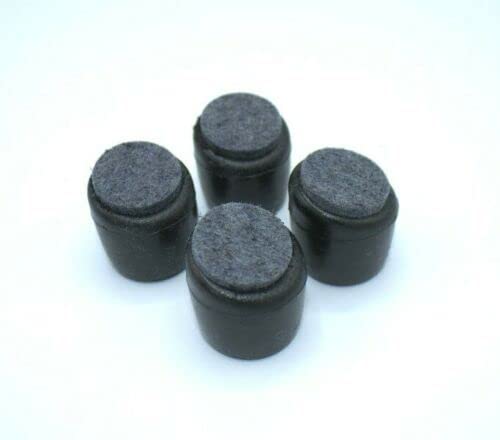 4 Abdeckkappen Stuhlgleiter für runde Rohre, schräg mit Filz, Kunststoff, Schwarz - Klama - Möbelzubehör