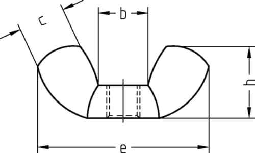 Flügelmutter Edelstahl DIN 315 A2 - rostfreie Flügelmuttern in amerikanischer Form in verschiedenen Größen (10, M6) - Klama - Möbelzubehör