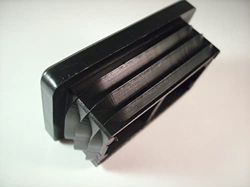 4 Lamellenstopfen für rechteckige Rohre, Schwarz - Rohrstopfen aus PE Kunststoff für Vierkantrohre - Klama - Möbelzubehör