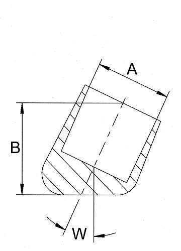 4 Abdeckkappen Stuhlgleiter für runde Rohre schräg mit verstärktem Boden Kunststoff Schwarz - Klama - Möbelzubehör