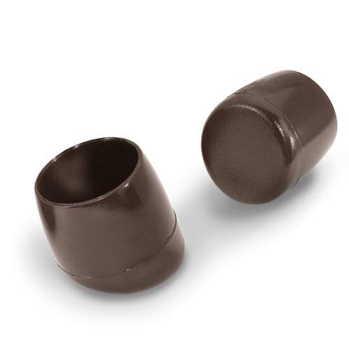 4 Abdeckkappen Stuhlgleiter für runde Rohre schräg mit verstärktem Boden Kunststoff Schwarz - Klama - Möbelzubehör