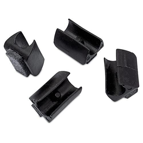 4 Stuhlgleiter Freischwinger mit Zapfen und Filz, Schwarz - Filzgleiter für Freischwinger aus Kunststoff für runde Rohre in verschiedenen Größen - Klama - Möbelzubehör