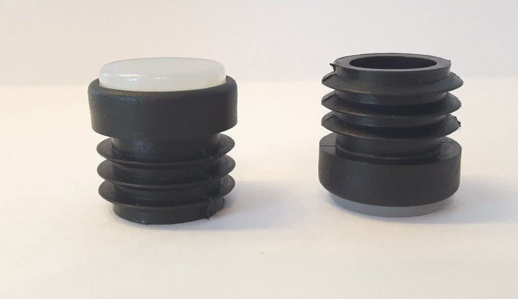 4 St. Stuhlgleiter mit Anti-Rutsch-Einsatz aus TPU, für Rundrohre mit Wandstärke 1,5-2 mm, Rohraussenmaß 19 mm, Farbe schwarz - Klama - Möbelzubehör