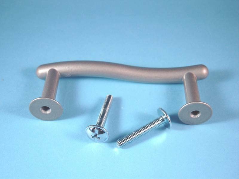 2 St. Bügelgriffe Möbelgriffe Stahl verchromt, Edelstahl-Optik mit Innengewinde - für Schränke, Schubladen und Türen (Typ 6, Lochabstand 128 mm) - Klama - Möbelzubehör