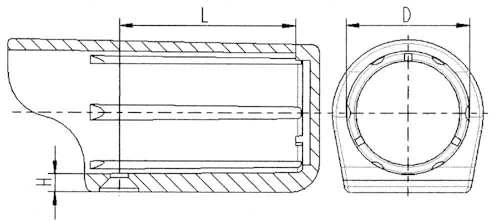 4 Gleiter/Kappen Gleitkappen mit Filz für Stahlrohrtische Rundrohre, Kunststoff, Schwarz - Klama - Möbelzubehör