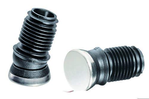 4 St. Stuhlgleiter mit Gelenk und Edelstahlgleitfläche, für Rundrohre mit Wandstärke 1,5-2 mm, max. Neigungswinkel 19° - Klama - Möbelzubehör