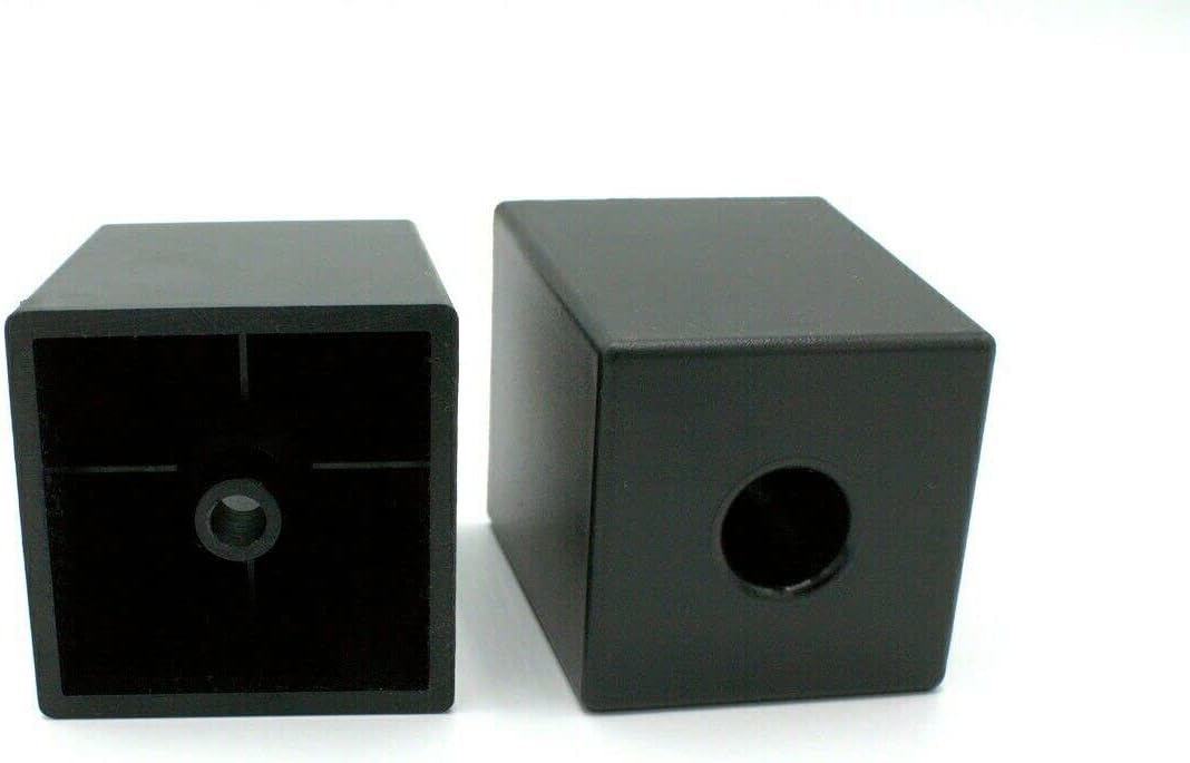 Generisch 4 Möbelfüße Polsterfüße Gleitscheiben quadratisch 50 x 50 mm 62 mm hoch, Kunststoff, PFE - Klama - Möbelzubehör