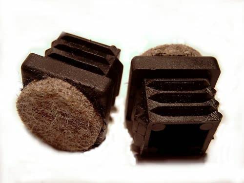 OL 4 St. Gleiter/Stopfen/Bodenschoner mit Filz, für Quadratrohre mit Rohrwandstärke 1,5-2 mm / 20x20 mm - Klama - Möbelzubehör