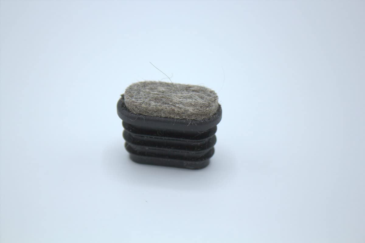 4 Fußstopfen Stuhlgleiter Bodenschoner ovale Rohre mit Filz, Kunststoff, Schwarz - Klama - Möbelzubehör