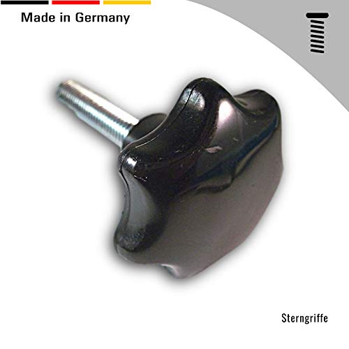 1 Sternschraube aus Kunststoff - 25 mm Sterngriffschraube mit Gewindebolzen aus legiertem Stahl - Klama - Möbelzubehör