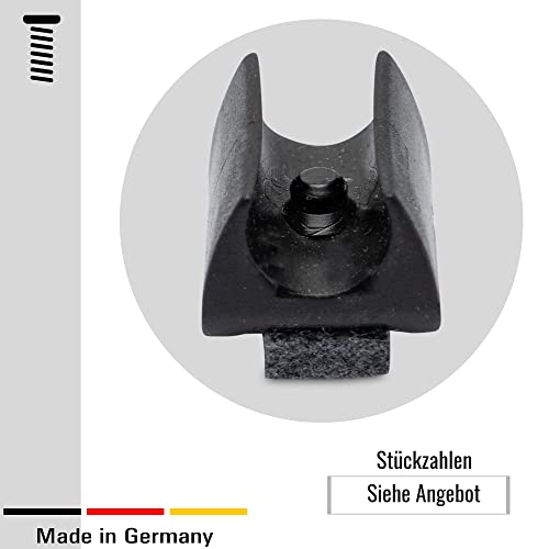 4 Stuhlgleiter Freischwinger mit Zapfen und Filz, Schwarz - Filzgleiter für Freischwinger aus Kunststoff für runde Rohre in verschiedenen Größen - Klama - Möbelzubehör