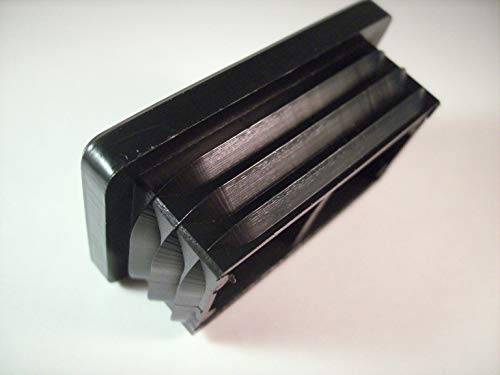 4 Lamellenstopfen für rechteckige Rohre, Schwarz - Rohrstopfen aus PE Kunststoff für Vierkantrohre - Klama - Möbelzubehör