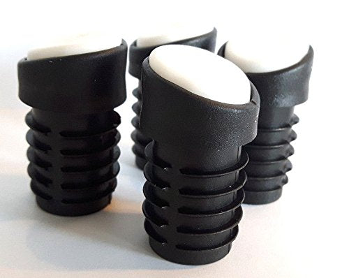 4 Stuhlgleiter Kunststoff, für schrägstehende runde Stuhlbeine, geräuschdämpfend durch POM/PTFE Gleitfläche - Klama - Möbelzubehör