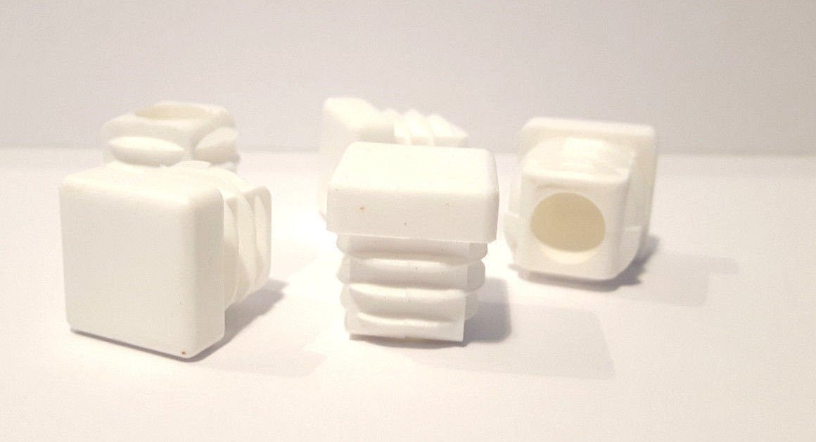 Lamellenstopfen Abdeckstopfen für quadratische Rohre Weiß