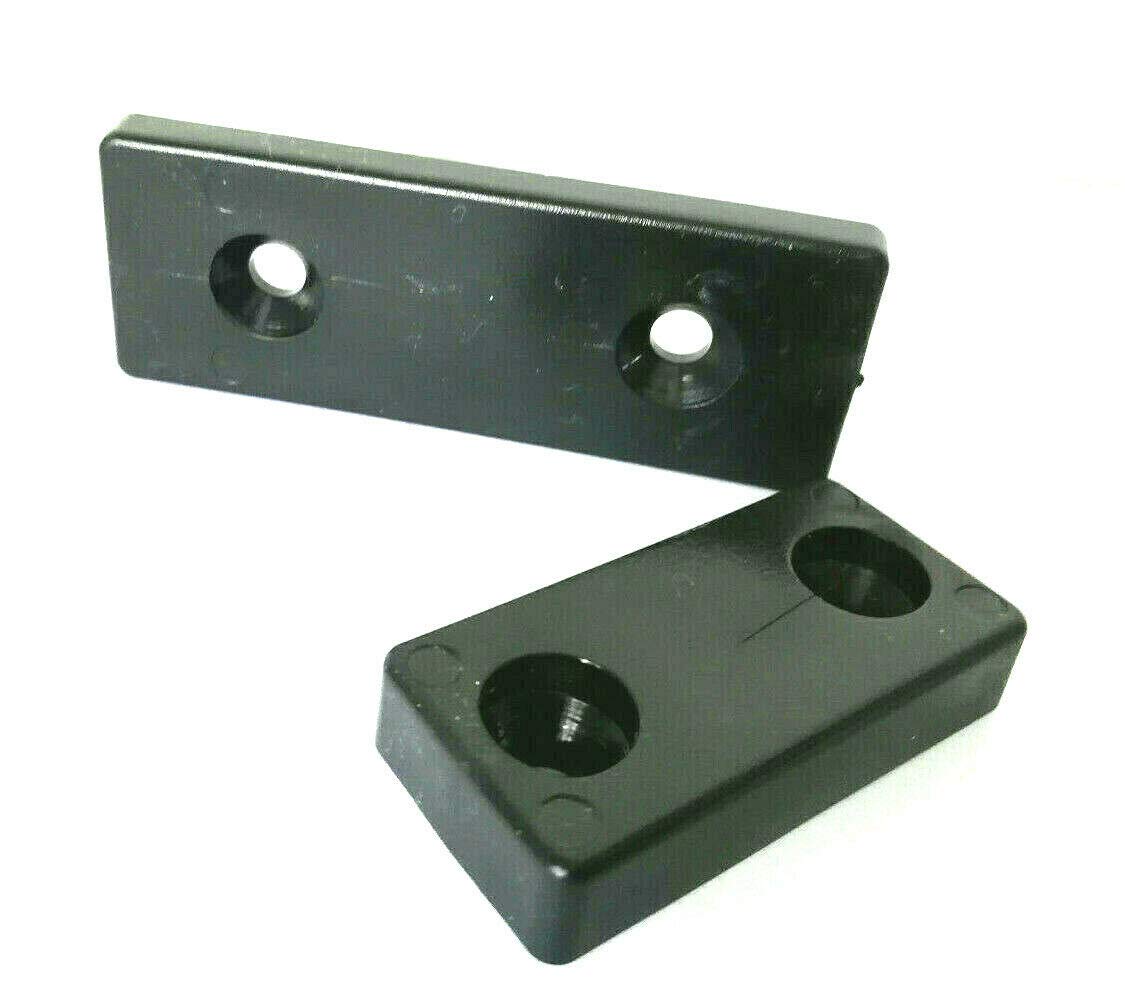 4x Kunststoffplatten schwarz mit 2 Bohrungen - Klama - Möbelzubehör
