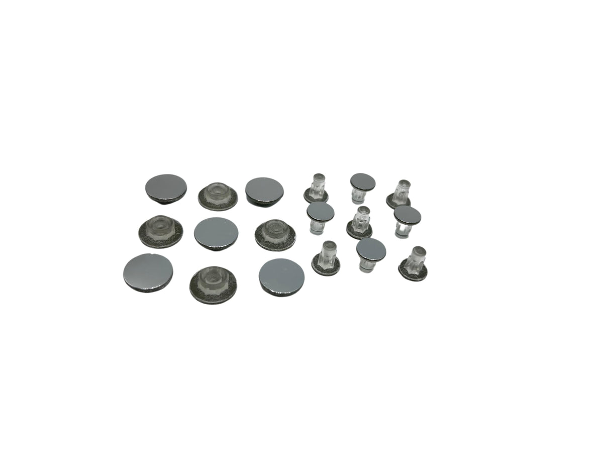 50x Abdeckkappen Abdeckstopfen für Bohrungen, Chrom glänzend (12 x 8 x 3 mm) - Klama - Möbelzubehör