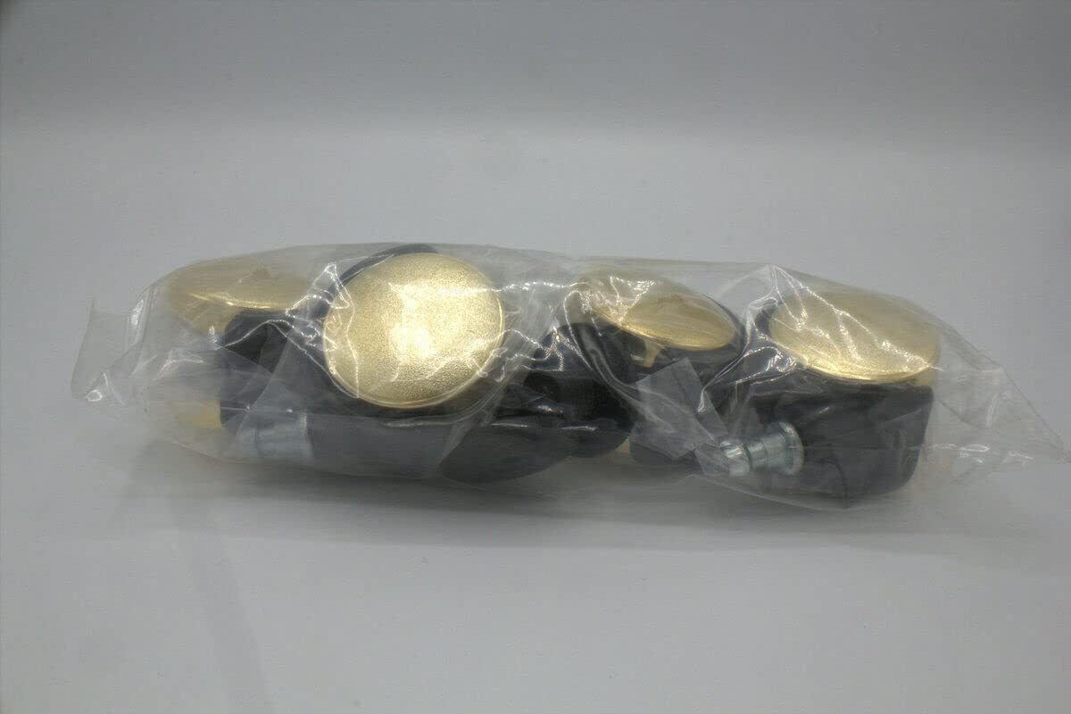 4X Schreibtischstuhl Bürostuhl Rollen Gold, Schwarz - Universal Möbelrollen Lenkrollen Ø 40 mm mit Einschlaghülse - Klama - Möbelzubehör