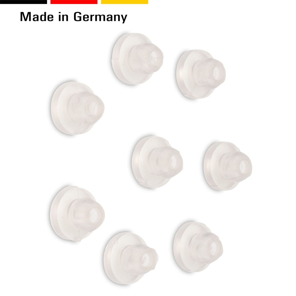 8 Glasauflagen für Tisch transparent - PVC Anschlagpuffer Schutzpuffer Abstandshalter für Glasplatten - Klama - Möbelzubehör