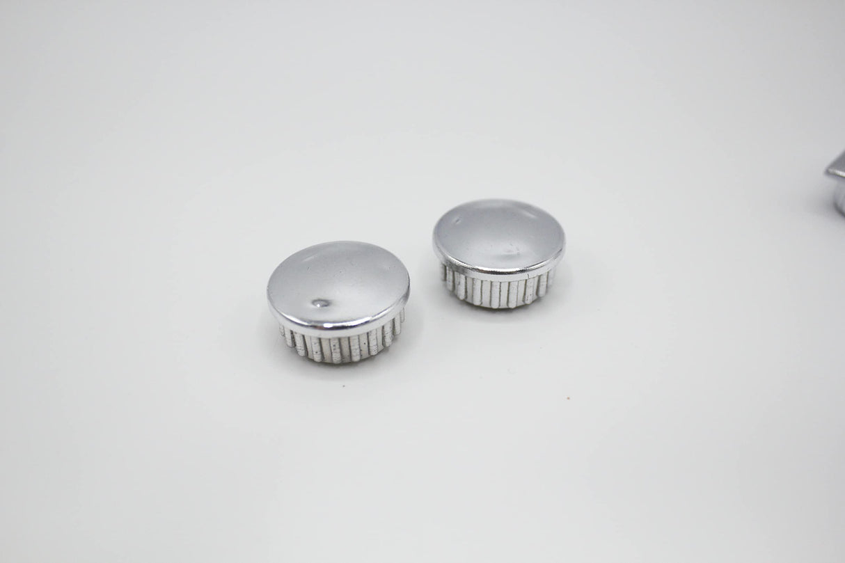 4 Rohrstopfen für runde Rohre, verchromt - Endkappen aus ABS Kunststoff für Rundrohre (25 mm) - Klama - Möbelzubehör