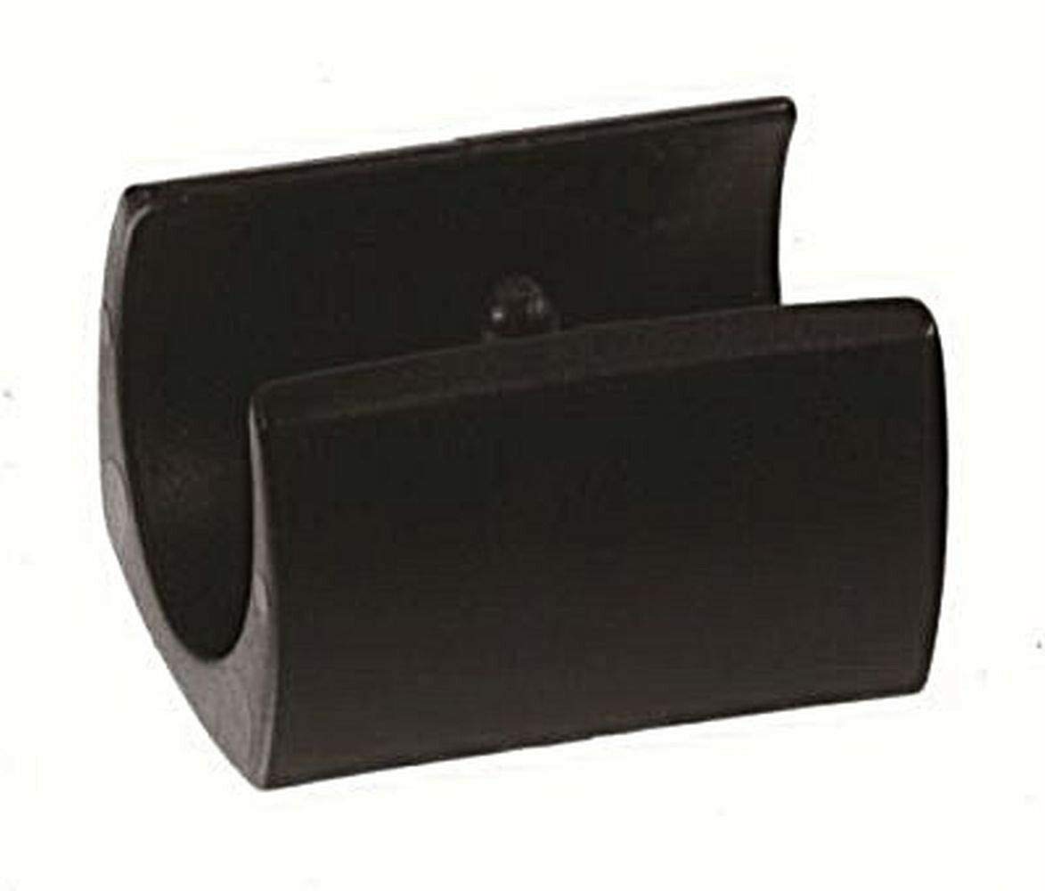 4x Klemmschalengleiter Stuhlgleiter Kunststoff, schwarz, mit 1 Zapfen, für Rundrohre - Klama - Möbelzubehör