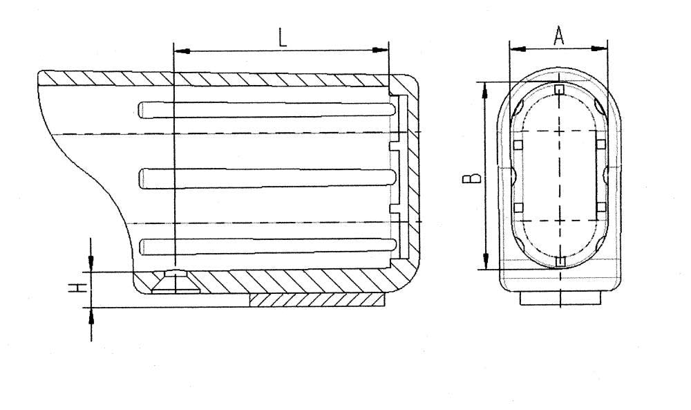 4 Gleiter/Kappen Gleitkappen für Ovalrohre, Kunststoff, Schwarz - Klama - Möbelzubehör
