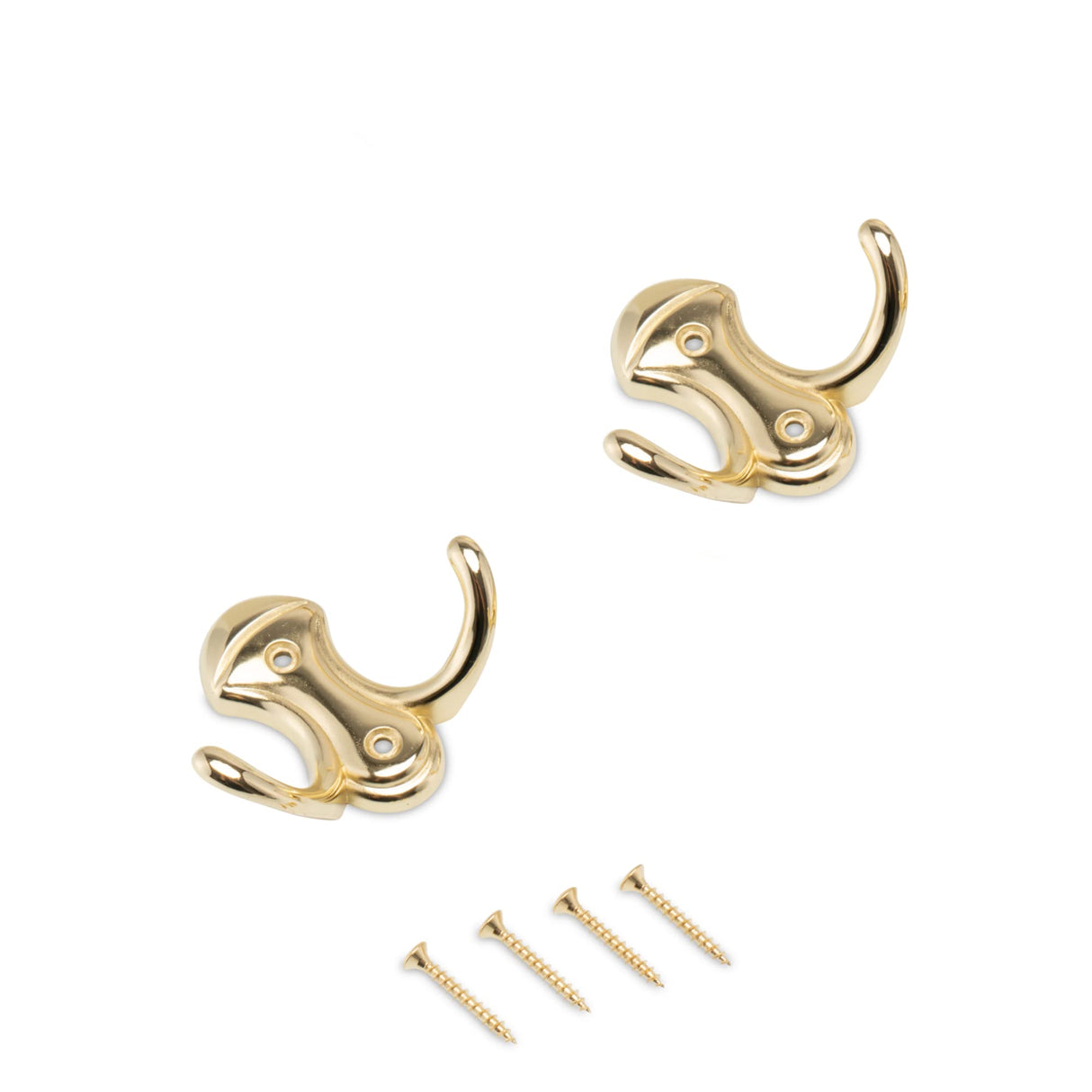 2 Vintage Garderobenhaken Wandhaken Antik, Gold - Stabile retro Kleiderhaken für Flur & Garderobe (66 mm) - Klama - Möbelzubehör