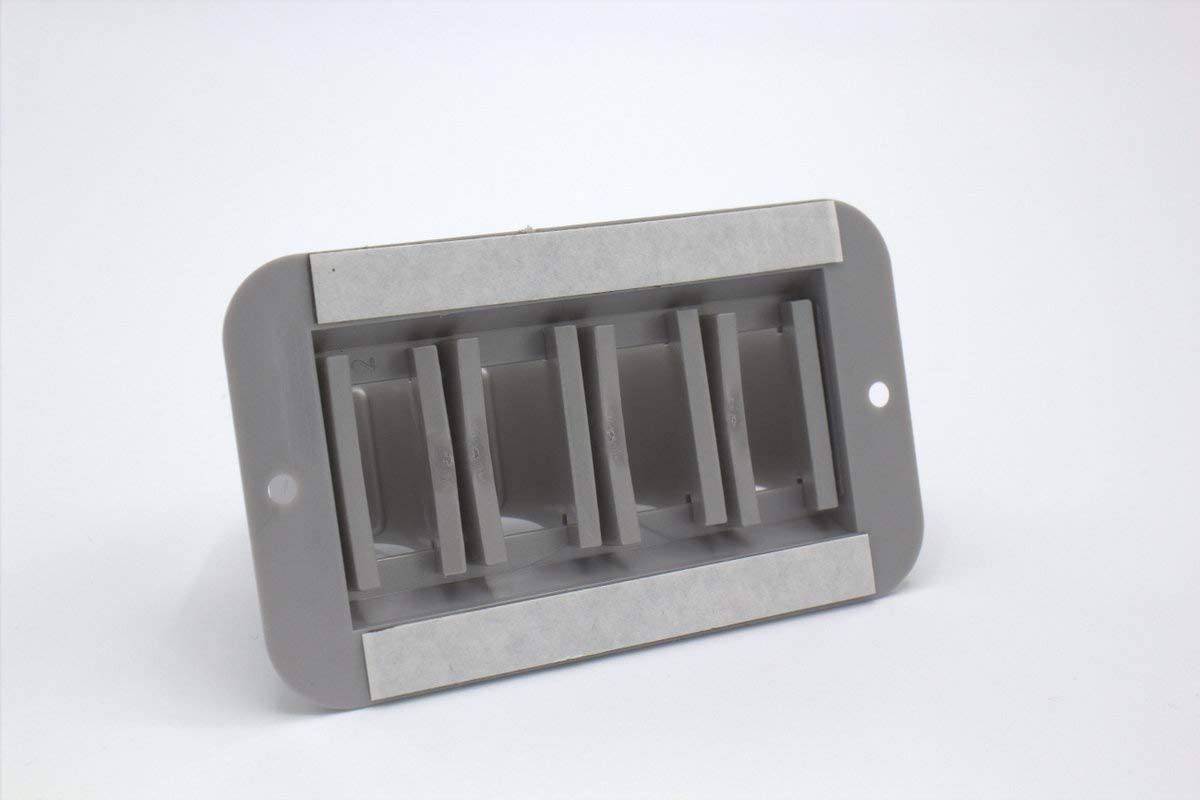 1 Kabelhalter mit Laschen - Kabeldurchführung für ein aufgeräumtes Kabelmanagement (Zum Anschrauben, 6 Laschen, Grau) - Klama - Möbelzubehör