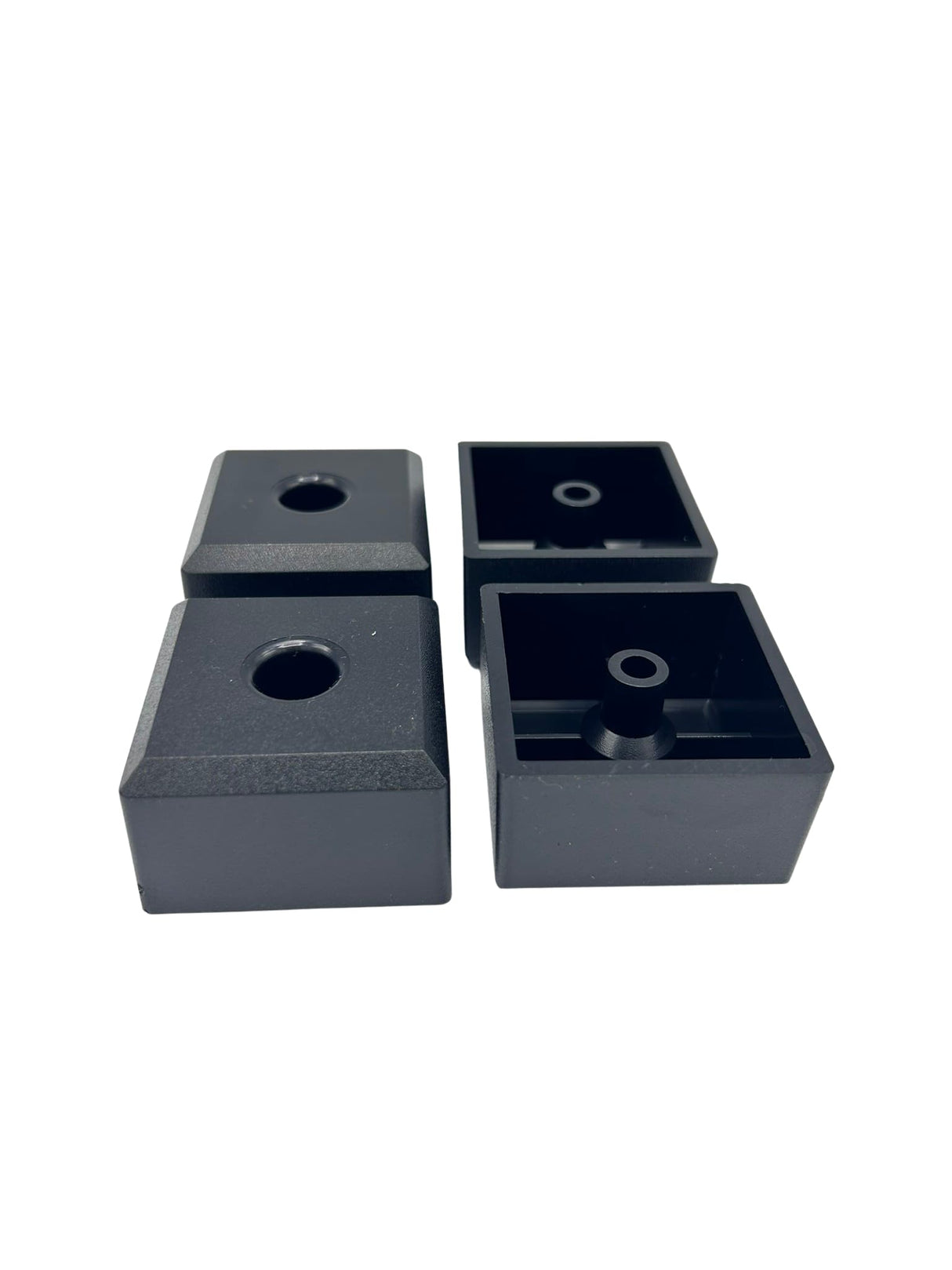 4 Möbelfüße/Polsterfüße/Gleitscheiben mit Fase, 50 x 50 mm, Kunststoff, Schwarz - Klama - Möbelzubehör