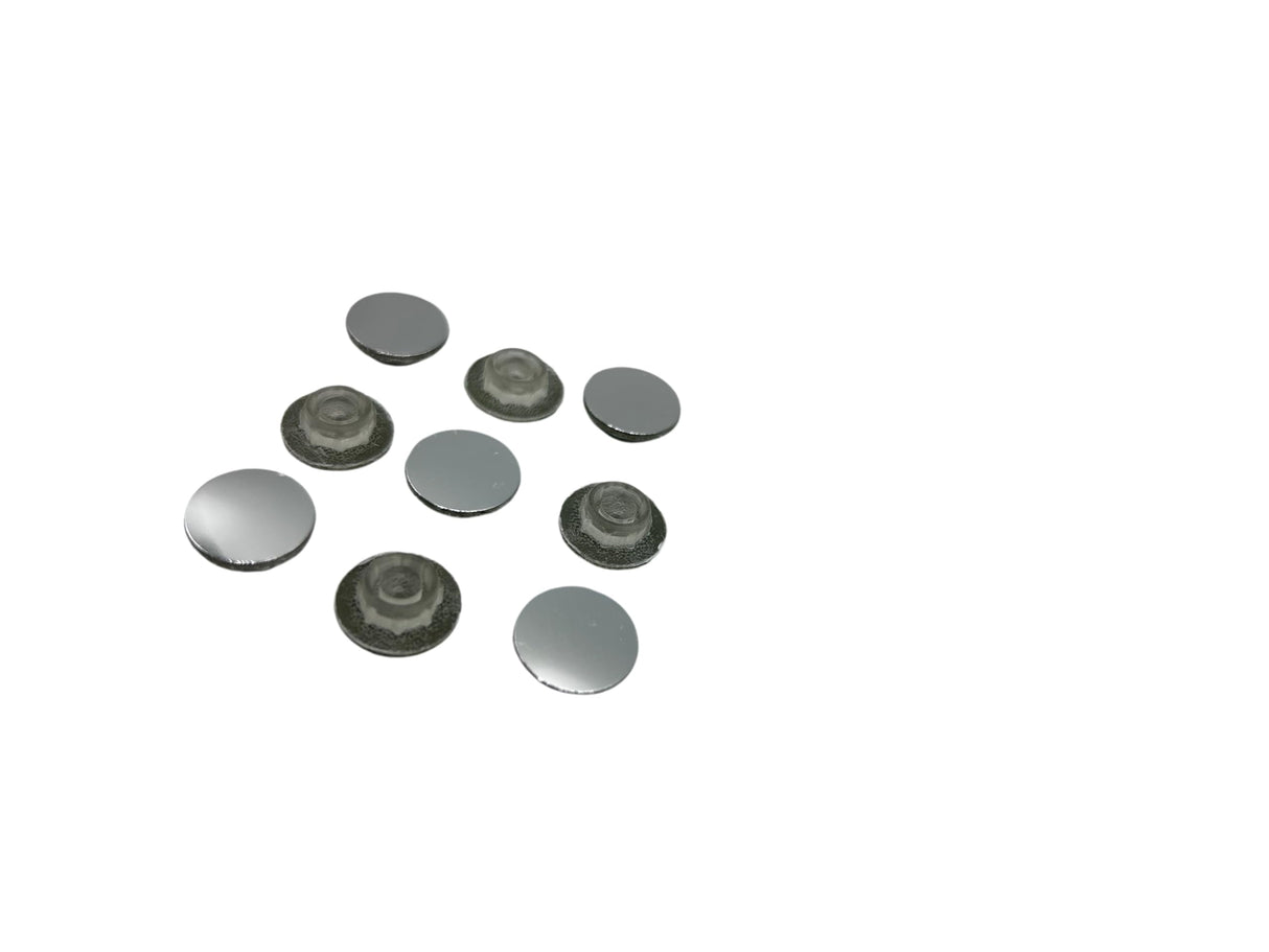 50x Abdeckkappen Abdeckstopfen für Bohrungen, Chrom glänzend (12 x 8 x 3 mm) - Klama - Möbelzubehör
