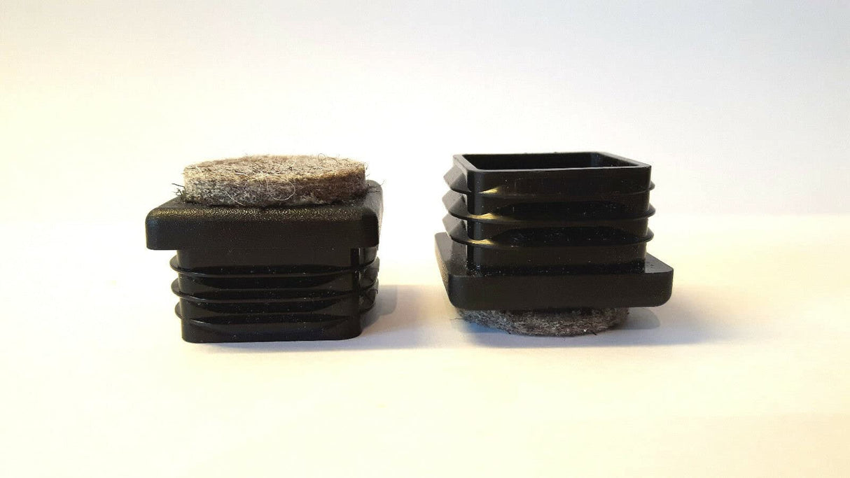 OL 4 St. Gleiter/Stopfen/Bodenschoner mit Filz, für Quadratrohre mit Rohrwandstärke 1,5-2 mm / 20x20 mm - Klama - Möbelzubehör