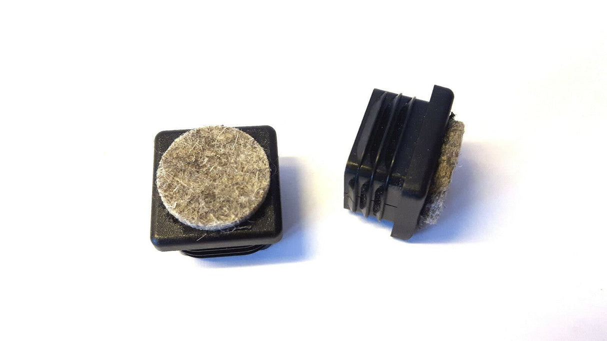OL 4 St. Gleiter/Stopfen/Bodenschoner mit Filz, für Quadratrohre mit Rohrwandstärke 1,5-2 mm / 20x20 mm - Klama - Möbelzubehör