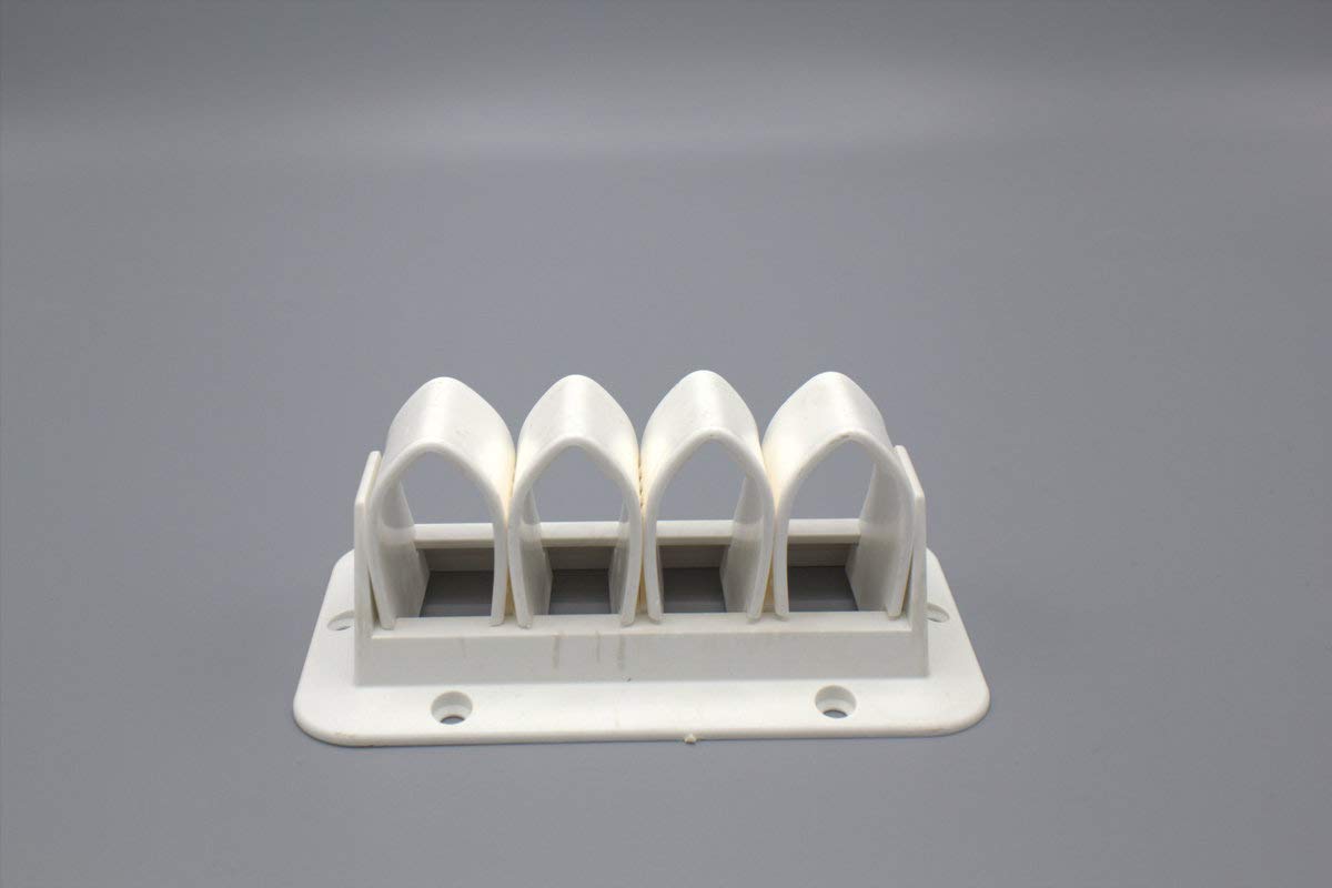 1 Kabelhalter mit Laschen - Kabeldurchführung für ein aufgeräumtes Kabelmanagement (Zum Anschrauben, 6 Laschen, Grau) - Klama - Möbelzubehör