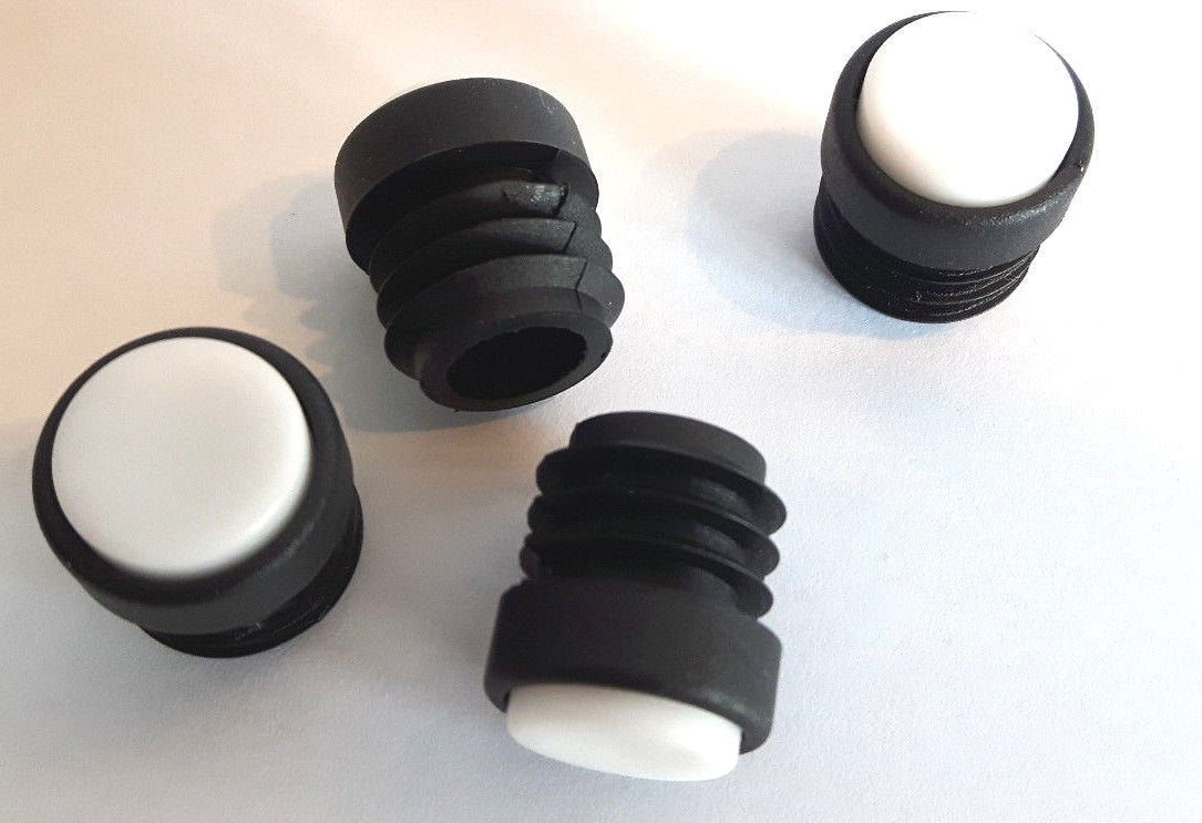 4 Stuhlgleiter rund, schwarz,geräuscharm durch POM/PFTE Einsatz, Leisegleiter - Klama - Möbelzubehör