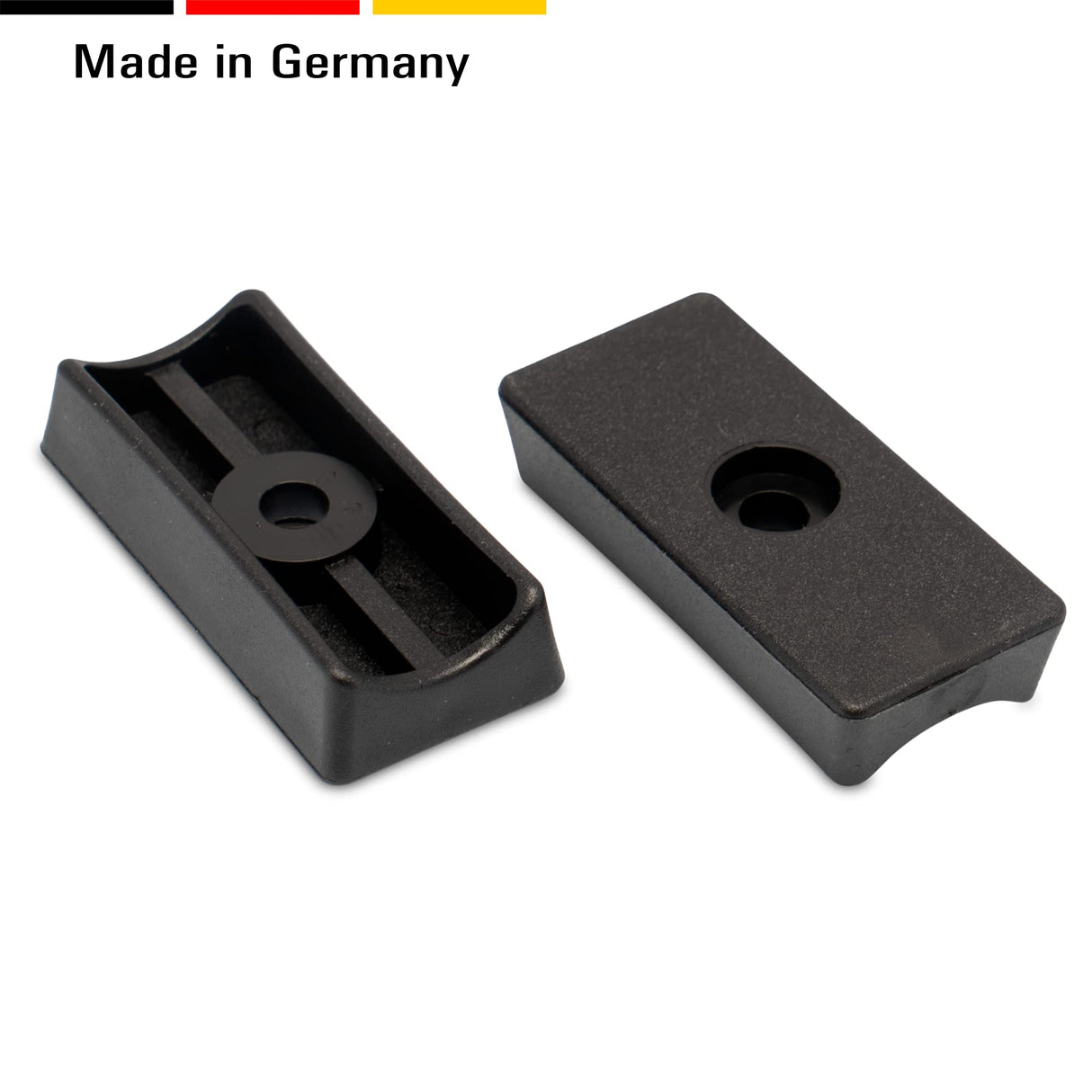 4 Stuhlgleiter Gleiter Schalengleiter für runde Rohre, Kunststoff, Schwarz - Klama - Möbelzubehör