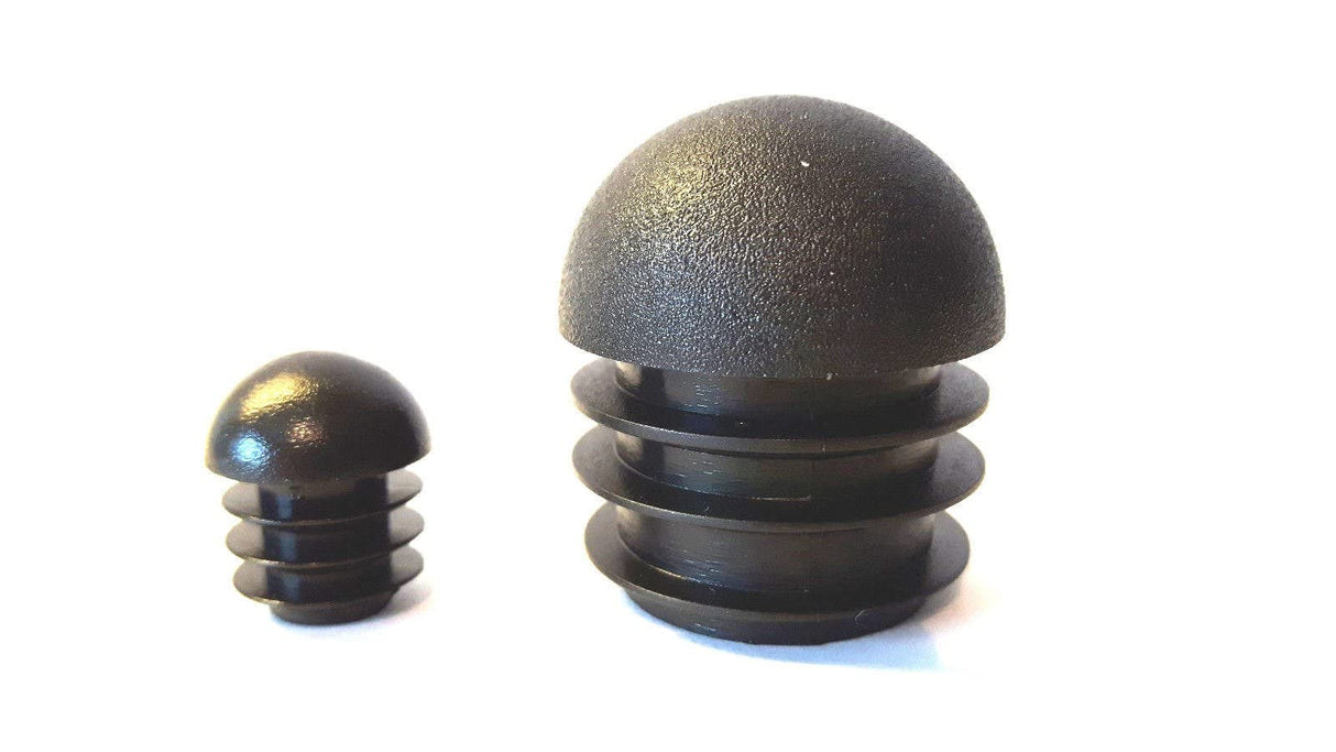 4 Gleiter/Stopfen mit Lamellen, Kunststoff, schwarz, Rundkopf, für runde Rohre - Klama - Möbelzubehör