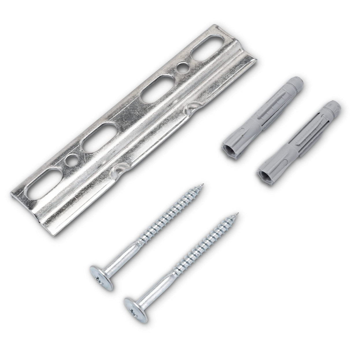 Wandschiene Montageschiene für Hängeschrank - Stabile Aufhängeschiene aus Eisen, verzinkt mit Schrauben & Dübel (58 mm) - Klama - Möbelzubehör