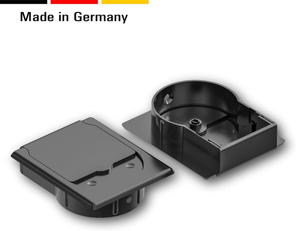 1 Kabeldurchführung Schreibtisch zur Montage an Tischkanten, Kunststoff (25 mm, Grau) - Klama - Möbelzubehör