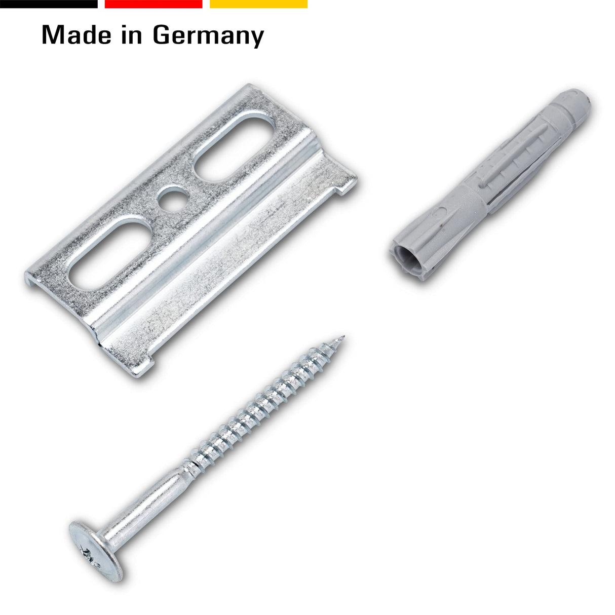 Wandschiene Montageschiene für Hängeschrank - Stabile Aufhängeschiene aus Eisen, verzinkt mit Schrauben & Dübel (58 mm) - Klama - Möbelzubehör