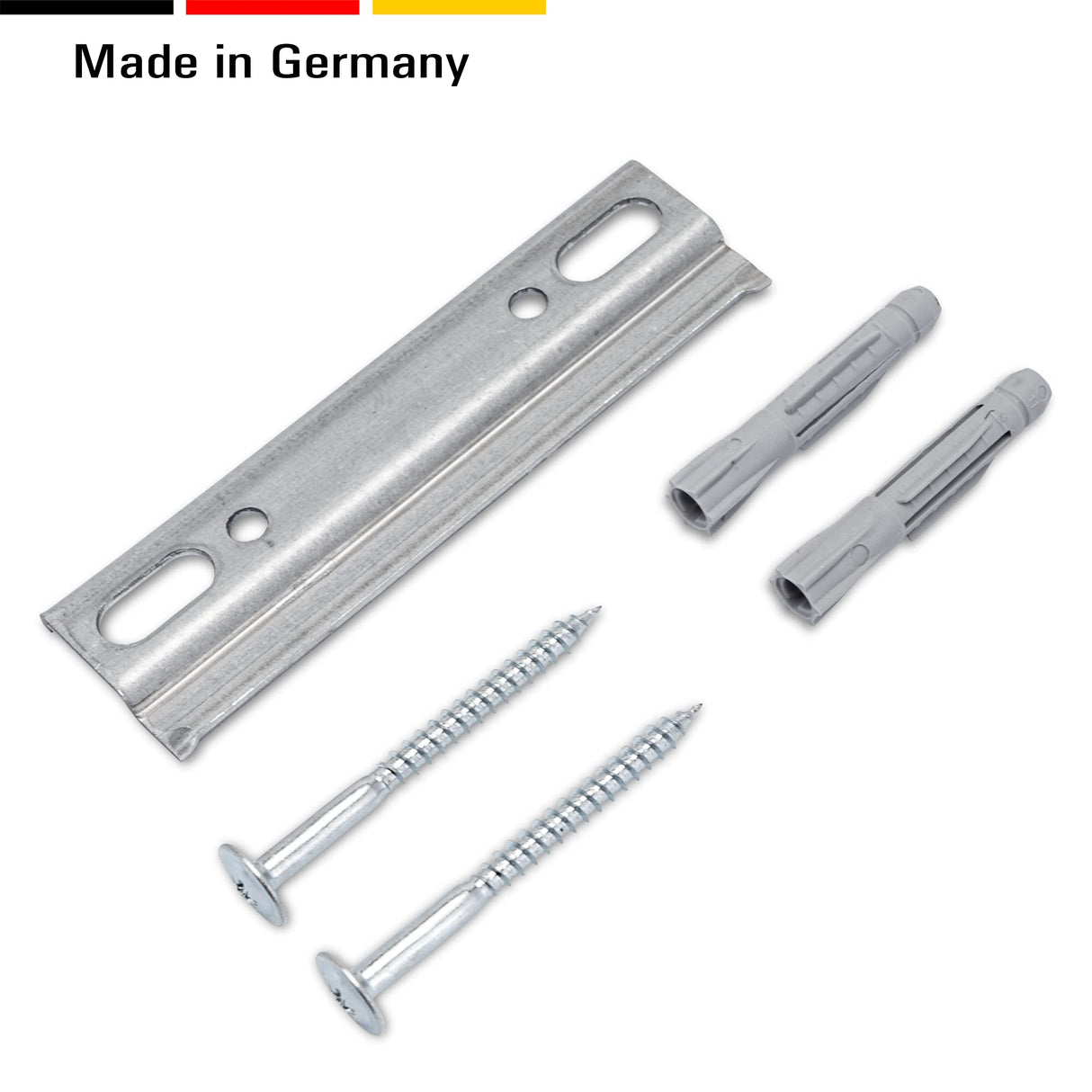 Wandschiene Montageschiene für Hängeschrank - Stabile Aufhängeschiene aus Eisen, verzinkt mit Schrauben & Dübel (58 mm) - Klama - Möbelzubehör