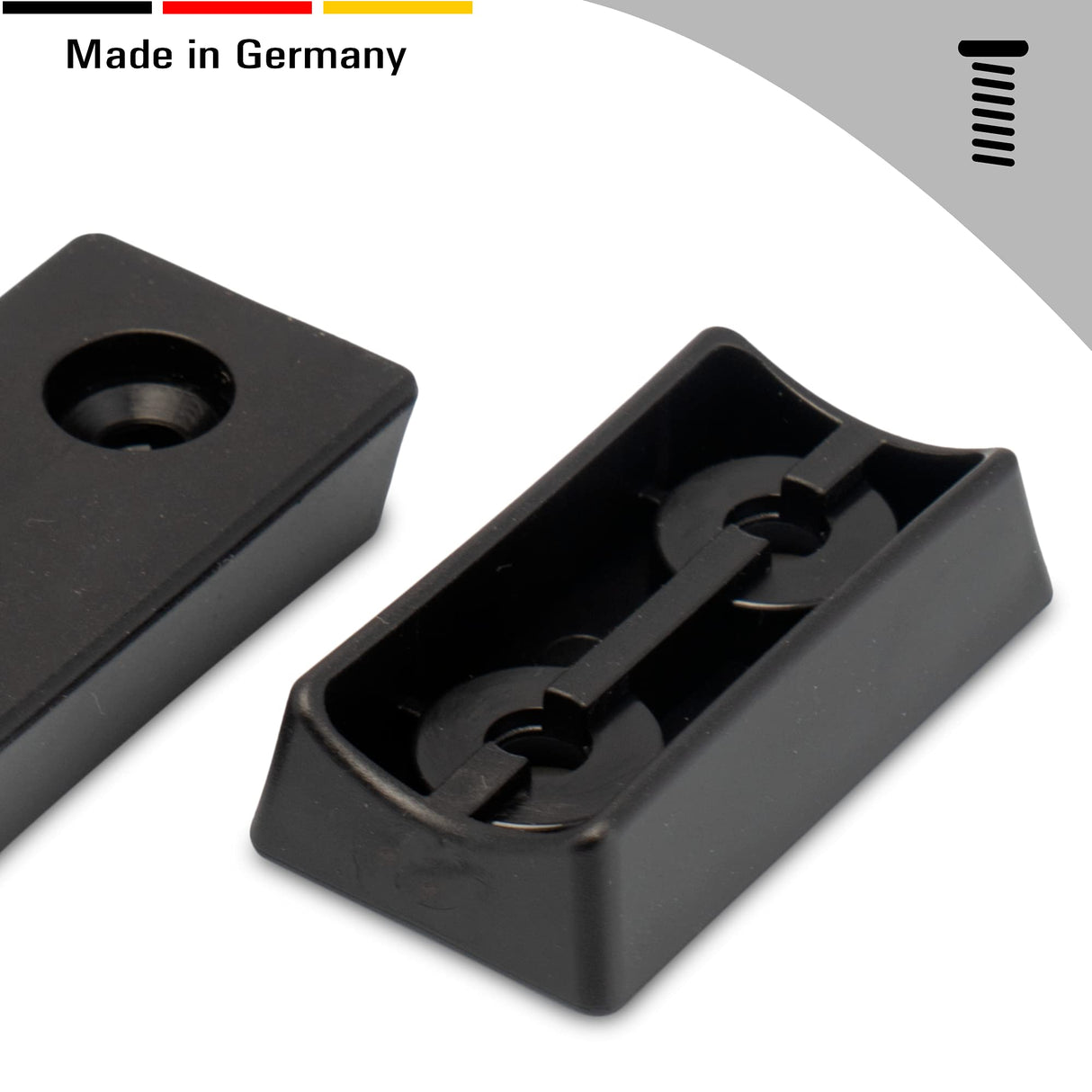 4 Stuhlgleiter Gleiter Schalengleiter für runde Rohre, Kunststoff, Schwarz - Klama - Möbelzubehör