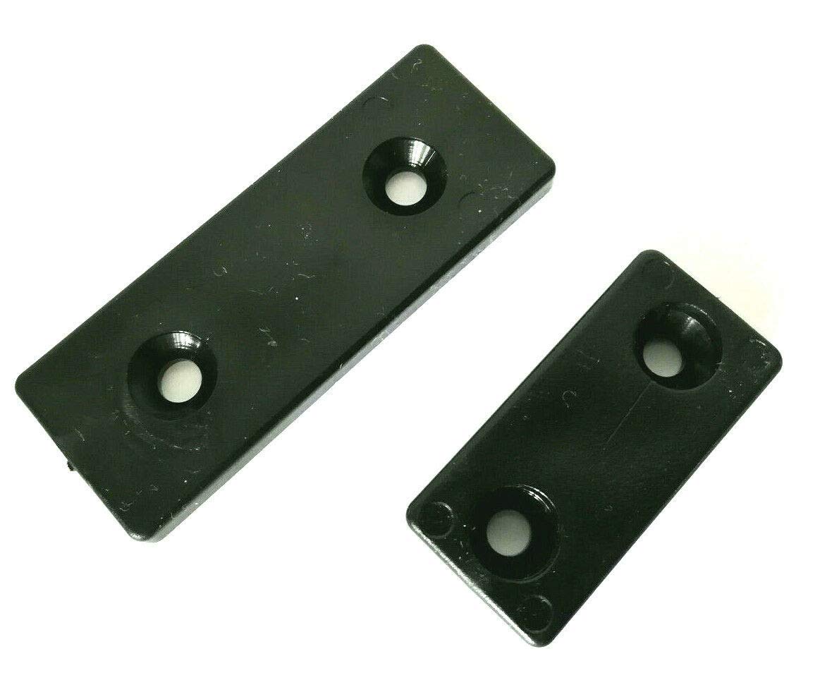 4x Kunststoffplatten schwarz mit 2 Bohrungen - Klama - Möbelzubehör