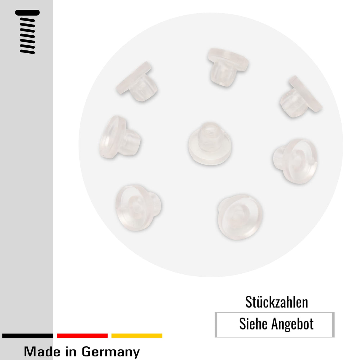 8 Glasauflagen für Tisch transparent - PVC Anschlagpuffer Schutzpuffer Abstandshalter für Glasplatten - Klama - Möbelzubehör
