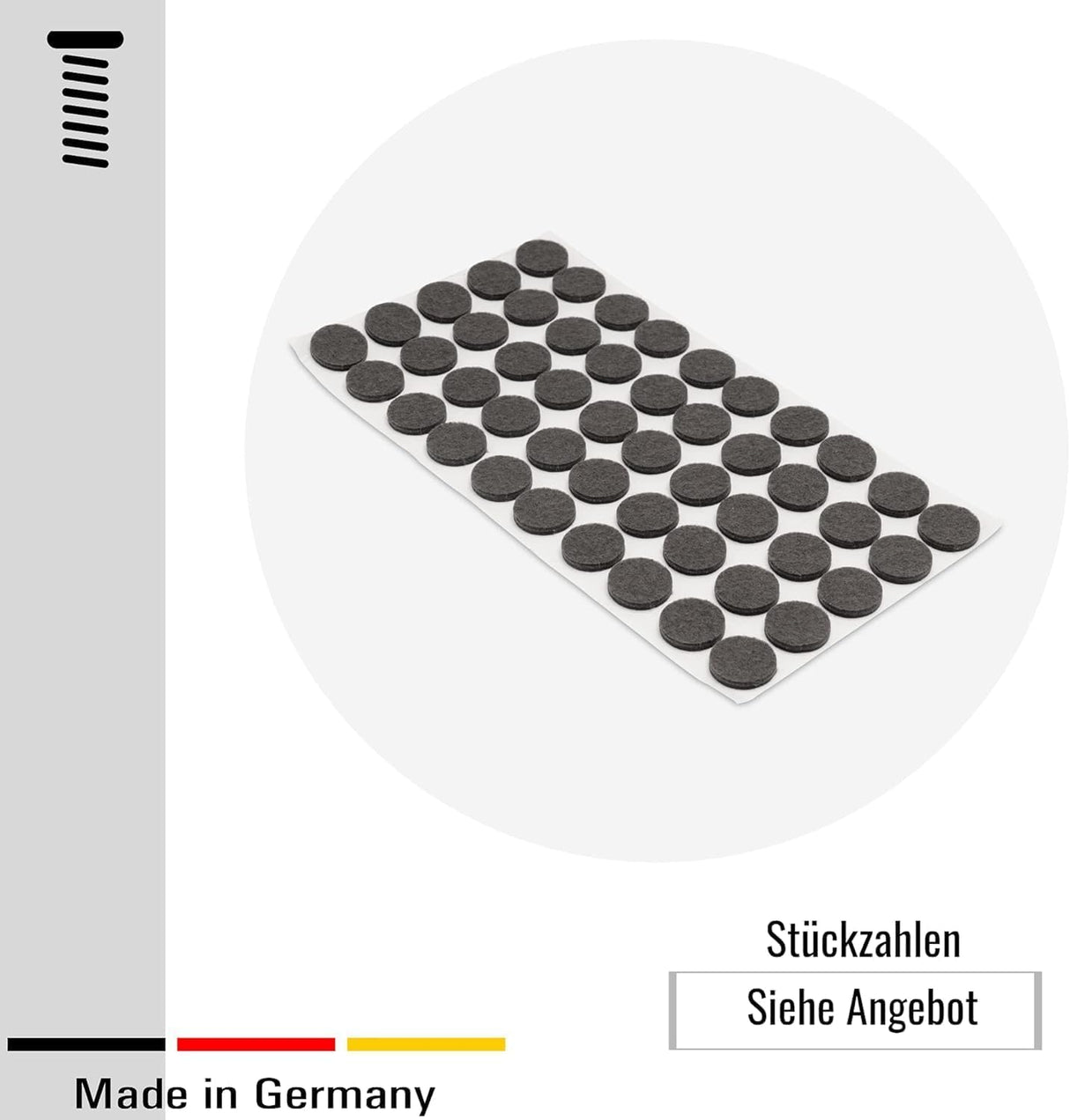 50x Filzgleiter Möbelgleiter selbstklebend - der ideale Schutz für Holz-, Parkett und- Laminatboden - Klama - Möbelzubehör